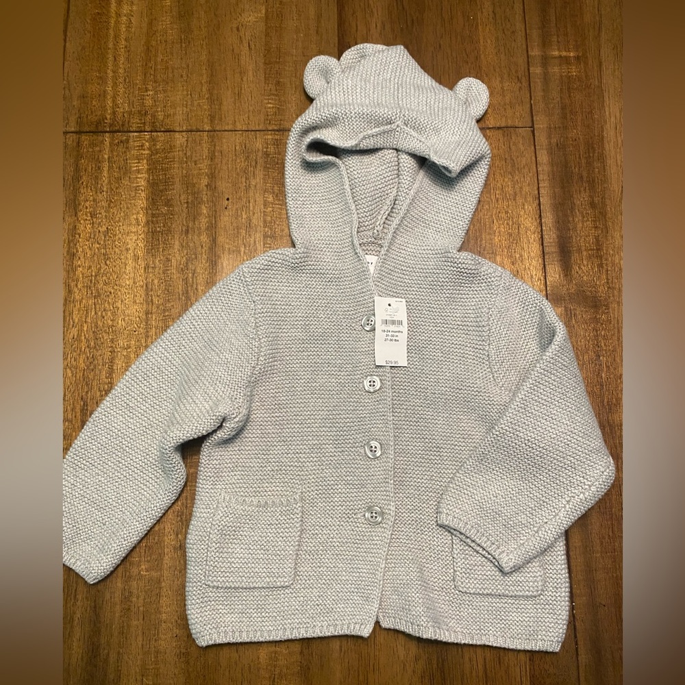 Gray teddy bear sweater 18-24 months new